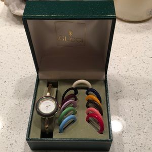 Authentic Vintage Gucci Interchangeable Gold Watch